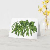 Vintage Lebensmittel, Bio grüne Bohnen Gemüse Karte (Gelbe Blume)