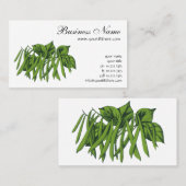 Vintage Lebensmittel, Bio grüne Bohnen Gemüse Visitenkarte (Vorne/Hinten)