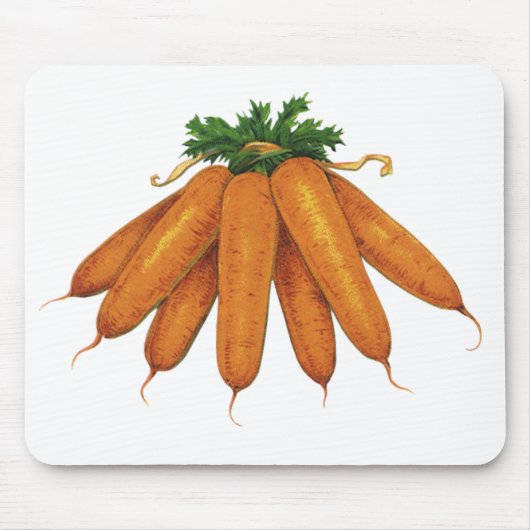 Vintage-Lebensmittel, Bündel Bio-Karotten Gemüse Mousepad (Vorne)