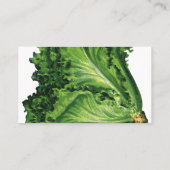 Vintage Lebensmittel, Gemüse aus grünem Leder Visitenkarte (Rückseite)