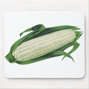 Vintage-Lebensmittel Gemüse Weiße Maiskolben Mousepad