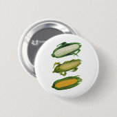 Vintage Lebensmittel gesunde Gemüse, frischer Mais Button (Vorne & Hinten)