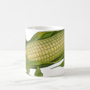 Vintage-Lebensmittel, gesunde Gemüse, Maiskolben Kaffeetasse