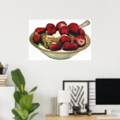 Vintage Lebensmittel gesundes Frühstück Getreide E Poster (Heimbüro)