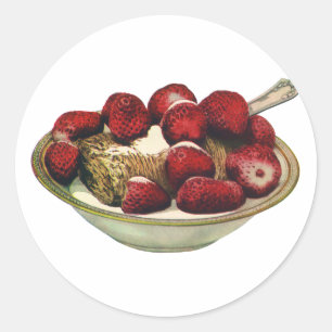 Vintage Lebensmittel gesundes Frühstück Getreide E Runder Aufkleber