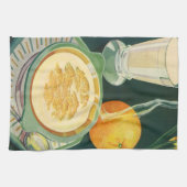 Vintage Lebensmittel, Getränke, gesundes Frühstück Geschirrtuch (Horizontal)