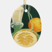 Vintage Lebensmittel, Getränke, gesundes Frühstück Keramikornament (Hinten)