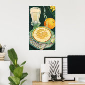 Vintage Lebensmittel, Getränke, gesundes Frühstück Poster (Heimbüro)