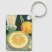 Vintage Lebensmittel, Getränke, gesundes Frühstück Schlüsselanhänger (Rückseite)