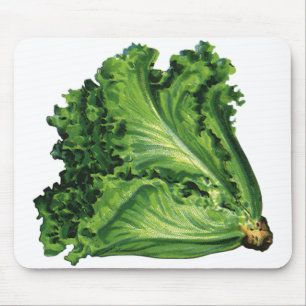 Vintage-Lebensmittel, Grüner Salat Gemüse Mousepad