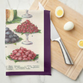 Vintage Lebensmittel Obst auf Tabletts zum Caterin Geschirrtuch (Viertel Falte)