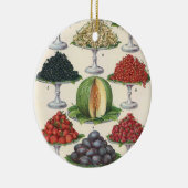 Vintage Lebensmittel Obst auf Tabletts zum Caterin Keramikornament (Rechts)