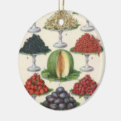 Vintage Lebensmittel Obst auf Tabletts zum Caterin Keramikornament (Links)