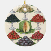 Vintage Lebensmittel Obst auf Tabletts zum Caterin Keramikornament (Hinten)