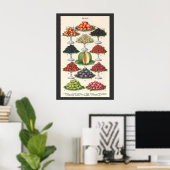 Vintage Lebensmittel Obst auf Tabletts zum Caterin Poster (Heimbüro)