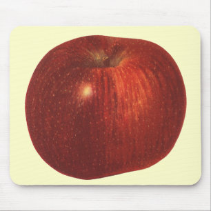 Vintage-Lebensmittel Obst, Bio-Rot Delicious Apfel Mousepad