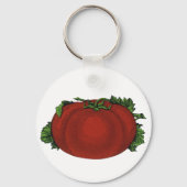 Vintage Lebensmittel, reifen Tomaten, Gemüse und O Schlüsselanhänger (Rückseite)