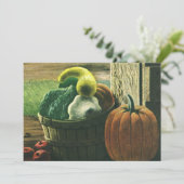 Vintage Lebensmittel, Winterquasch, Kürbis und Äpf (Stehend Vorderseite)