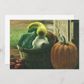 Vintage Lebensmittel, Winterquasch, Kürbis und Äpf (Vorne/Hinten)