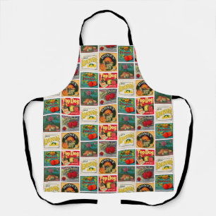 Vintage Lebensmitteletiketten Farbmuster Schürze