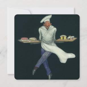 Vintage-Lebensmittelgeschäft, Bäcker mit Gebäckdes