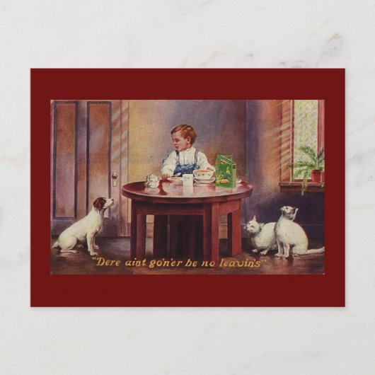 Vintage Lebensmittelpostkarte Postkarte (Vorderseite)