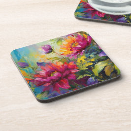 Vintage, lebhafte, bläserne Malerfestplatte Getränkeuntersetzer