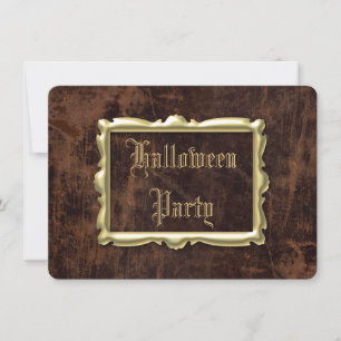 Vintage-Leder-Optik Halloween-Party Einladung