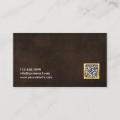 Vintage Leder QR-Code-Fotografie-Visitenkarte Visitenkarte (Rückseite)