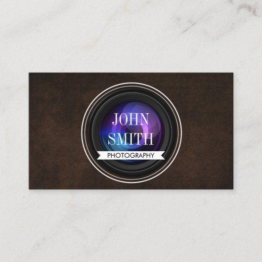 Vintage Leder QR-Code-Fotografie-Visitenkarte Visitenkarte (Vorderseite)