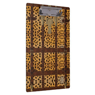 Vintage-Leder-Tribal-Gepard-Tierdruck Klemmbrett