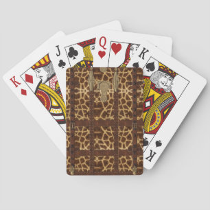 Vintage-Leder-Tribal-Giraffen-Tierdruck Spielkarten