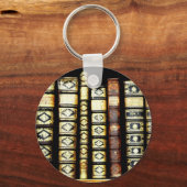 Vintage Lederbücher Muster Schlüsselanhänger (Vorderseite)