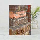 Vintage lederne Koffer-Einladung Einladung (Stehend Vorderseite)