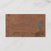 Vintage lederne Postkarte Visitenkarte (Rückseite)