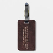 Vintage-Lederstil-Monogramm Gepäckanhänger (Rückseite vertikal)