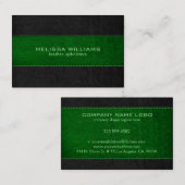 Vintage Ledertextur grün und schwarz Visitenkarte (Vorne/Hinten)