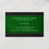 Vintage Ledertextur grün und schwarz Visitenkarte (Rückseite)