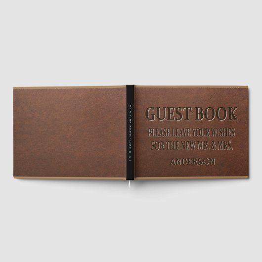 Vintage Ledertextur in Gravur Gästebuch (Voll)