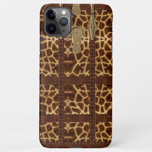 Vintage Ledertribal Giraffe Tierwerbung iPhone Hülle (Rückseite)