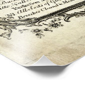 Vintage Lederwerbung und Blume-Plakat Fotodruck (Ecke)