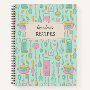 Vintage leeres Rezept-Kochbuch zum Beschreiben Notizblock