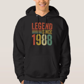 Vintage Legende Seit 1988 34. Geburtstag Retro Män Hoodie