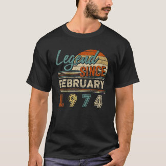 Vintage Legende seit Februar 1974 48 Jahre alte Bi T-Shirt