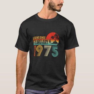 Vintage Legende Seit Februar 1975 Retro 50. Birt T-Shirt