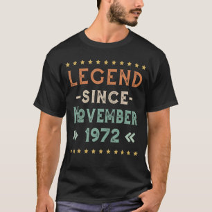 Vintage Legende seit November 1972 Geburtstag Männ T-Shirt