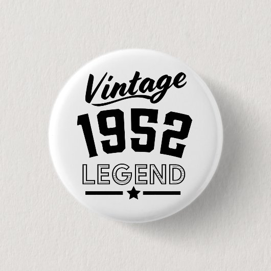 Vintage Legende von 1952 Button (Vorderseite)