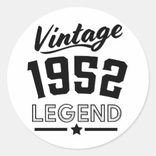 Vintage Legende von 1952 Runder Aufkleber
