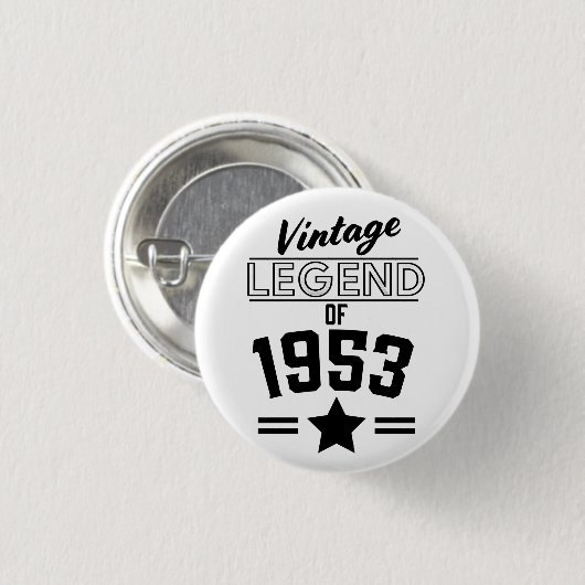 Vintage Legende von 1953 Button (Vorne & Hinten)