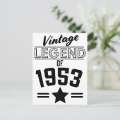 Vintage Legende von 1953 Postkarte (Stehend Vorderseite)